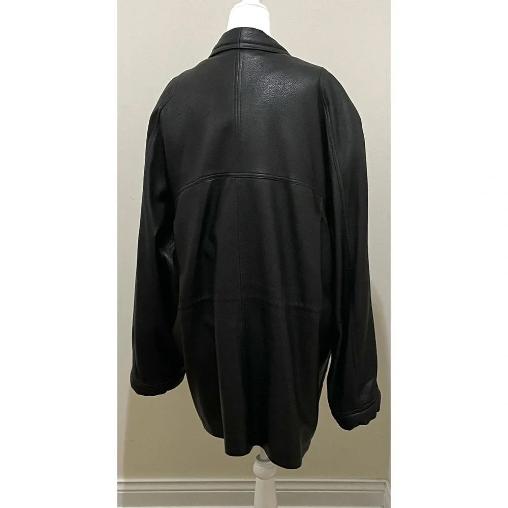 Vintage Men's Marco Pierguidi Black Leather Jacket, Size